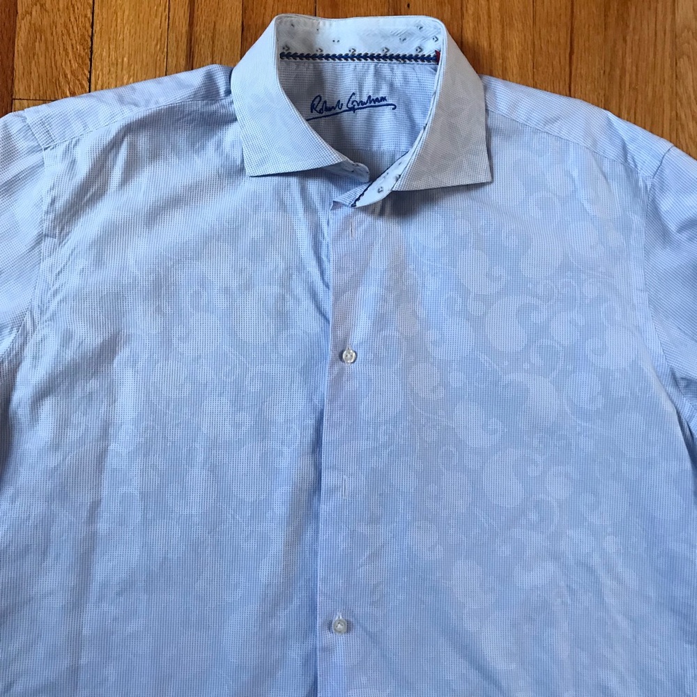 Robert Graham Light Blue Dress Shirt 17 L/XL